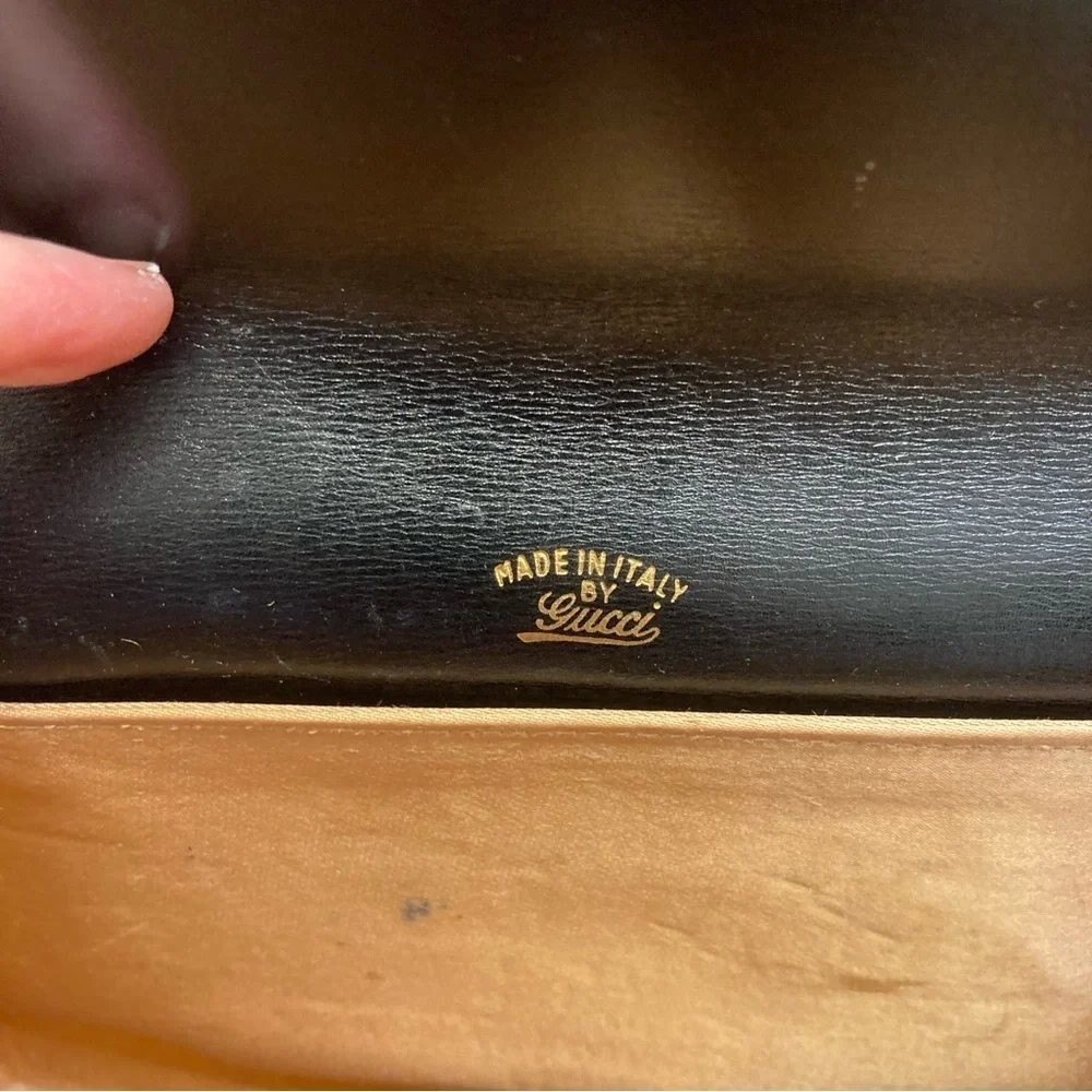 Gucci rare vintage gg black clutch bag made in Italy